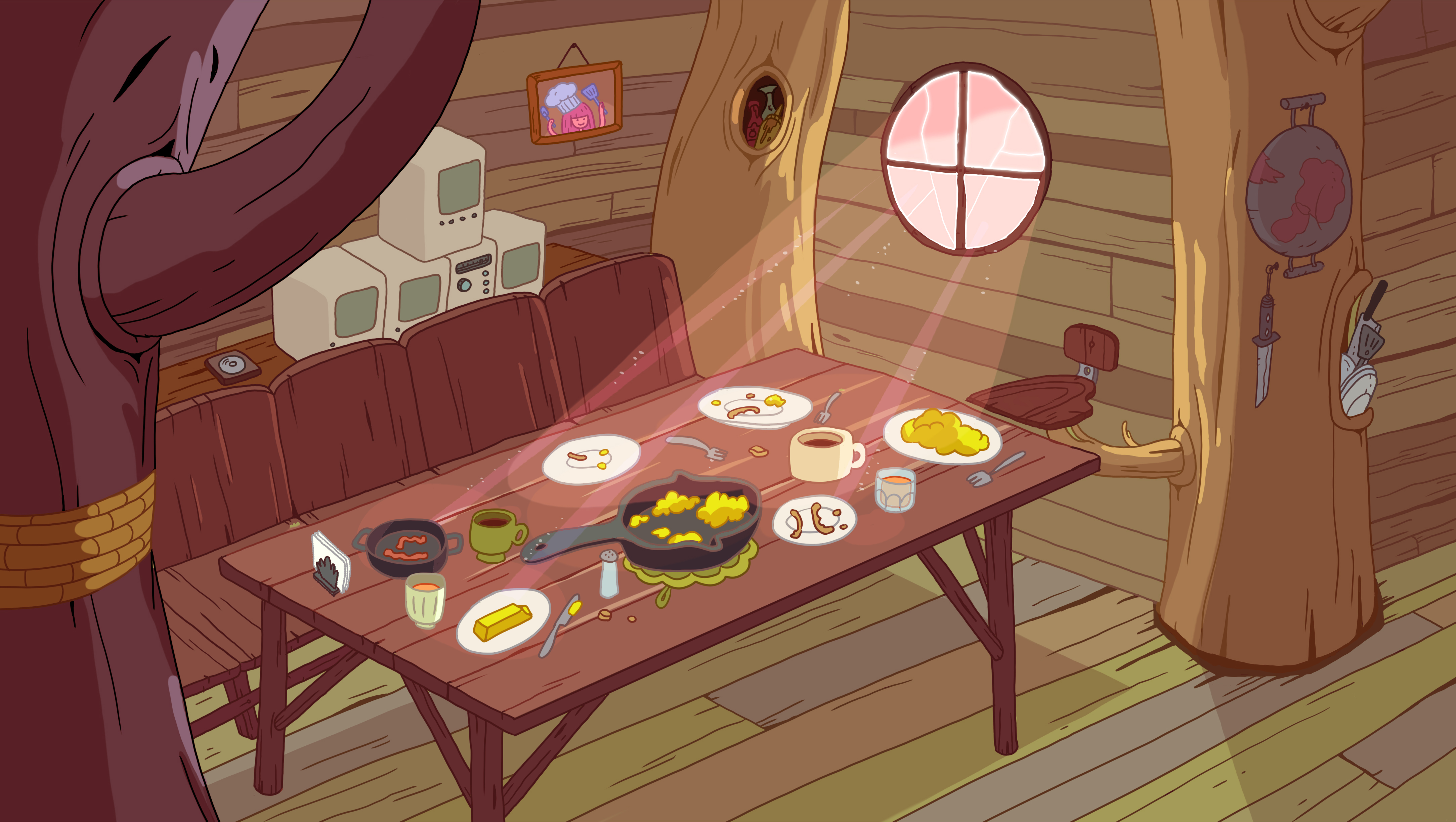 Adventure Time Finn And Jake Eating - HD Wallpaper 