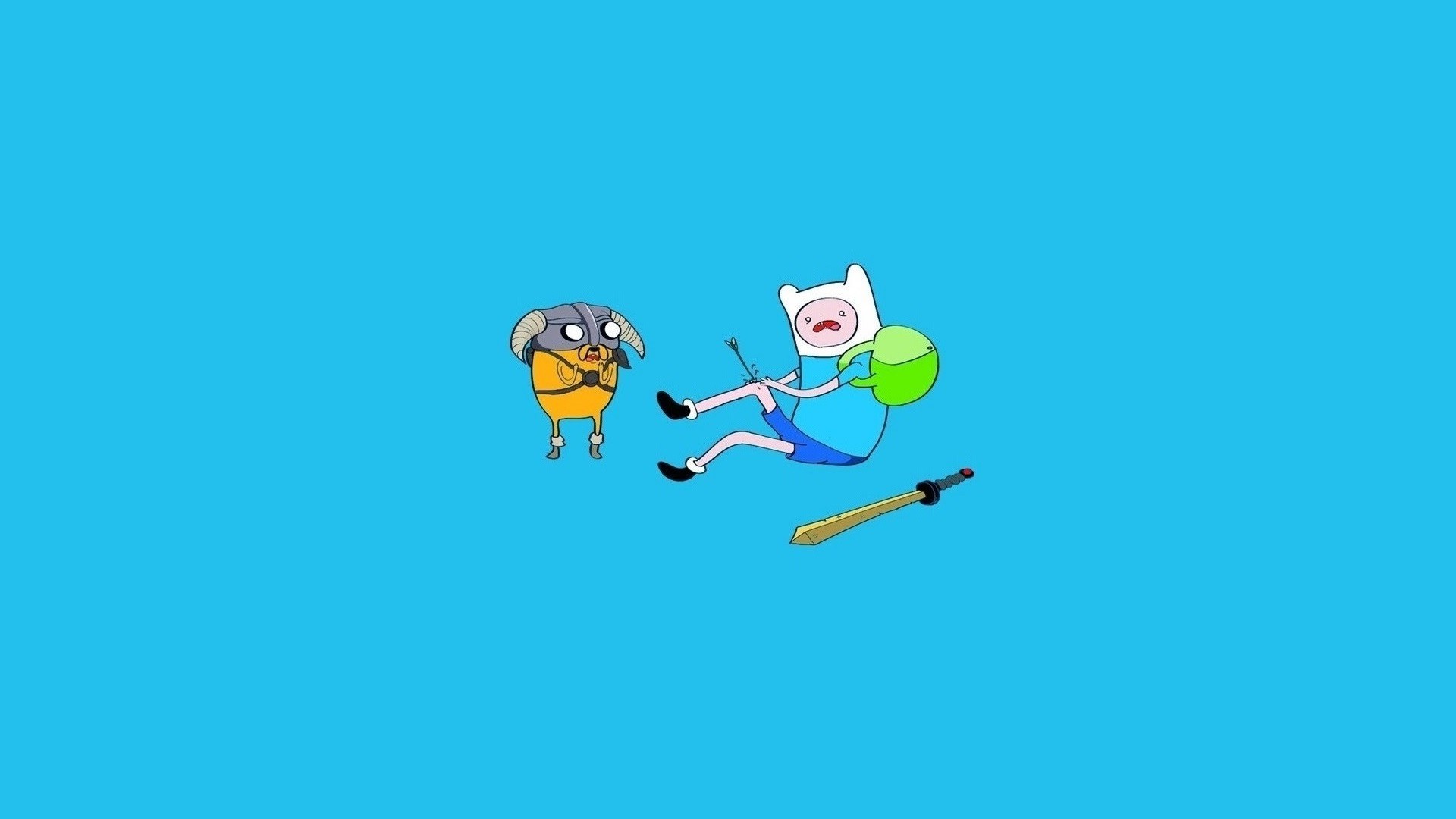 Minimalist Finn And Jake - HD Wallpaper 