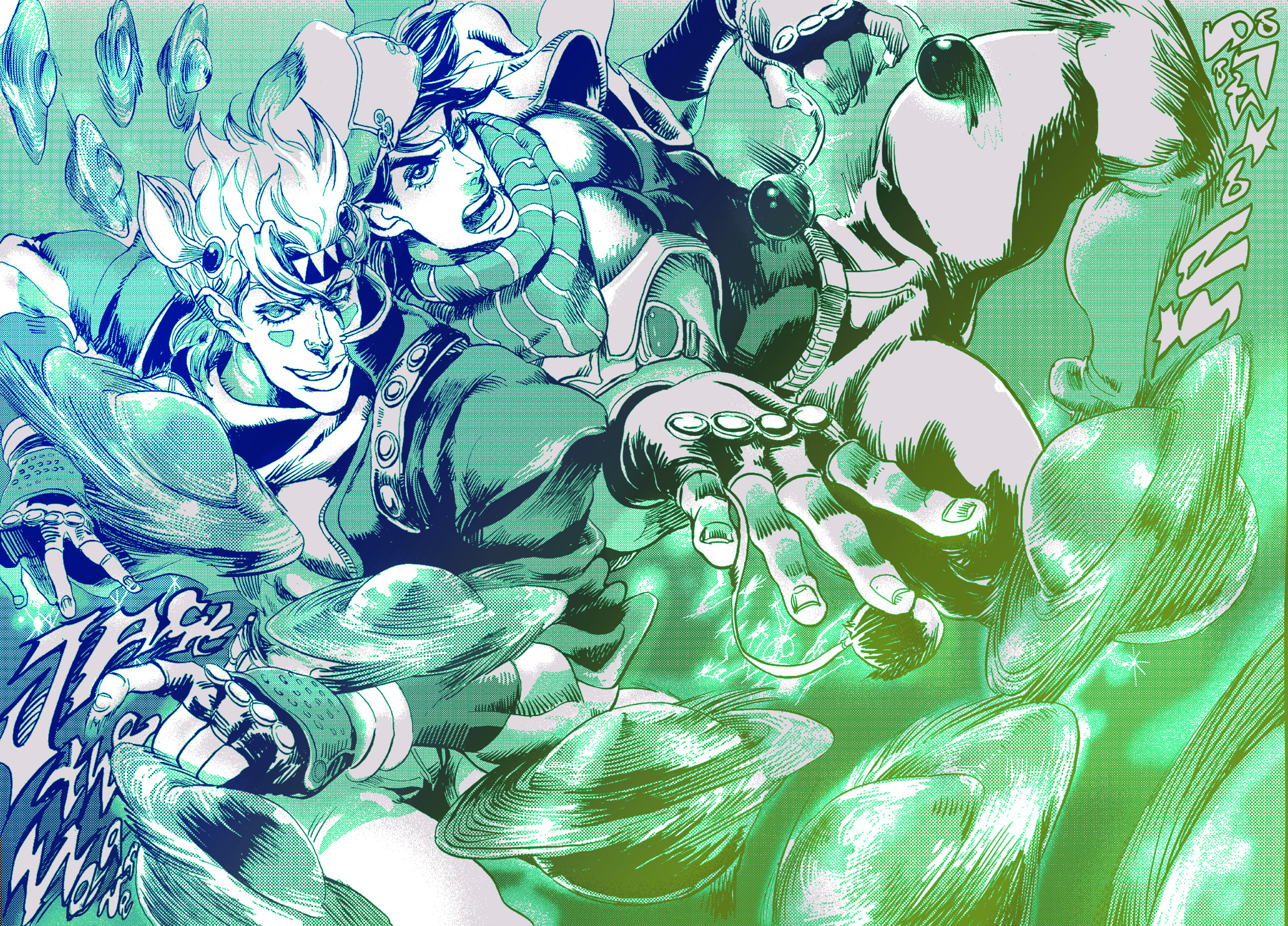 Green Fictional Character Organism - Battle Tendency Wallpaper Hd - HD Wallpaper 