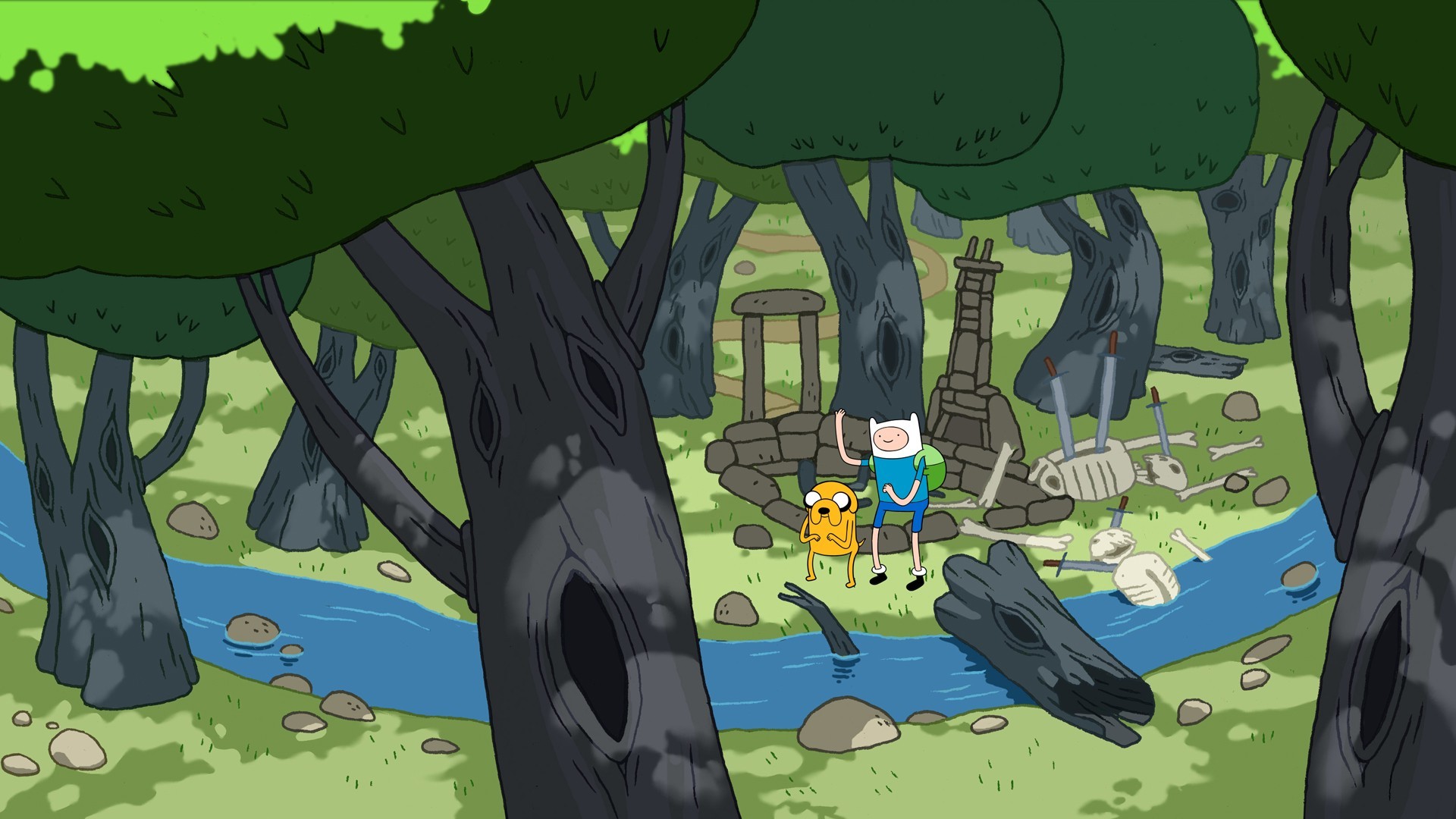 Adventure Time, Finn The Human, Jake The Dog, Landscape - HD Wallpaper 
