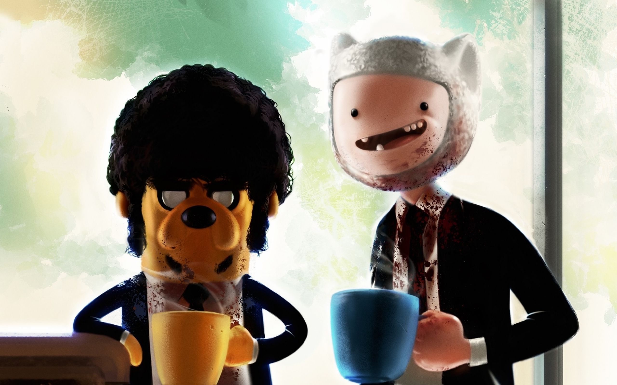 Adventure Time Pulp Fiction Crossover - Funny Adventure Time Crossovers - HD Wallpaper 