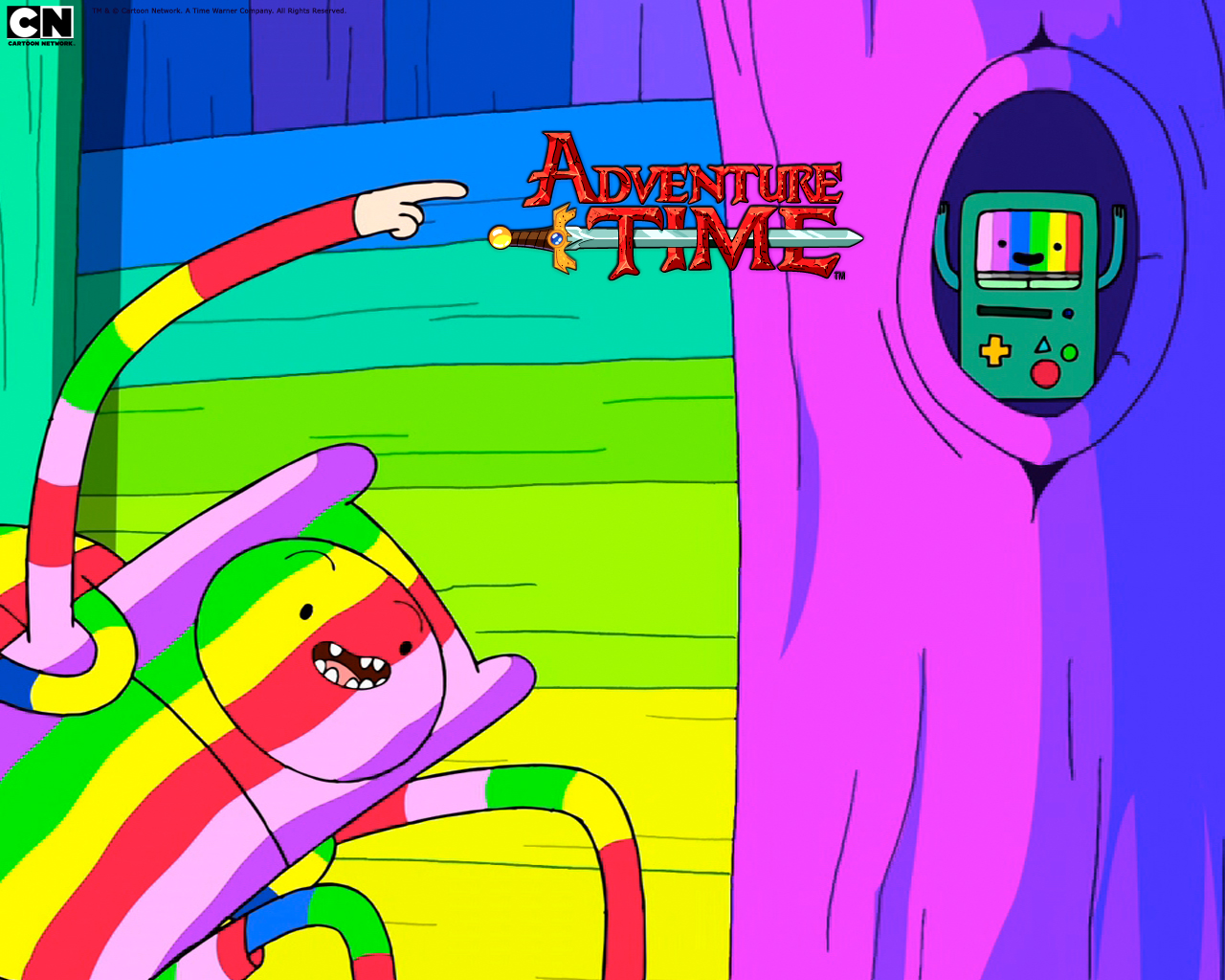 Jake Rainbow Adventure Time - HD Wallpaper 