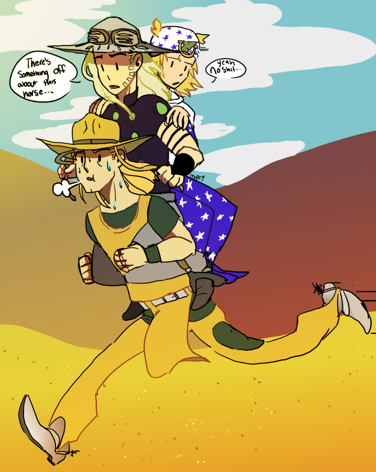 Theres Yesh Jojo S Bizarre Adventure - Hol Horse Joins The Crusaders - HD Wallpaper 
