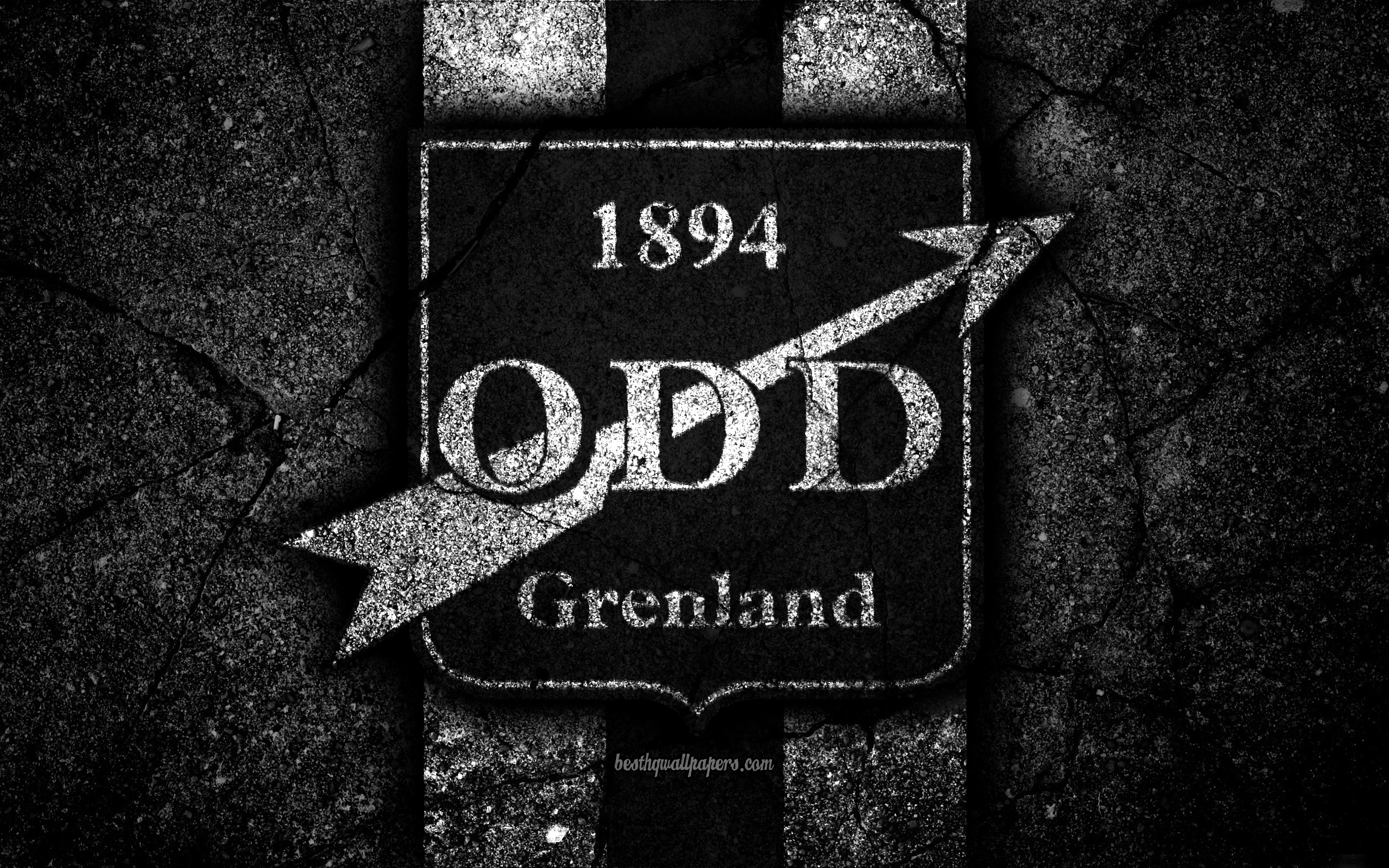 4k, Odd Grenland Fc, Emblem, Eliteserien, Black Stone, - Odd Grenland Vs Mjondalen - HD Wallpaper 