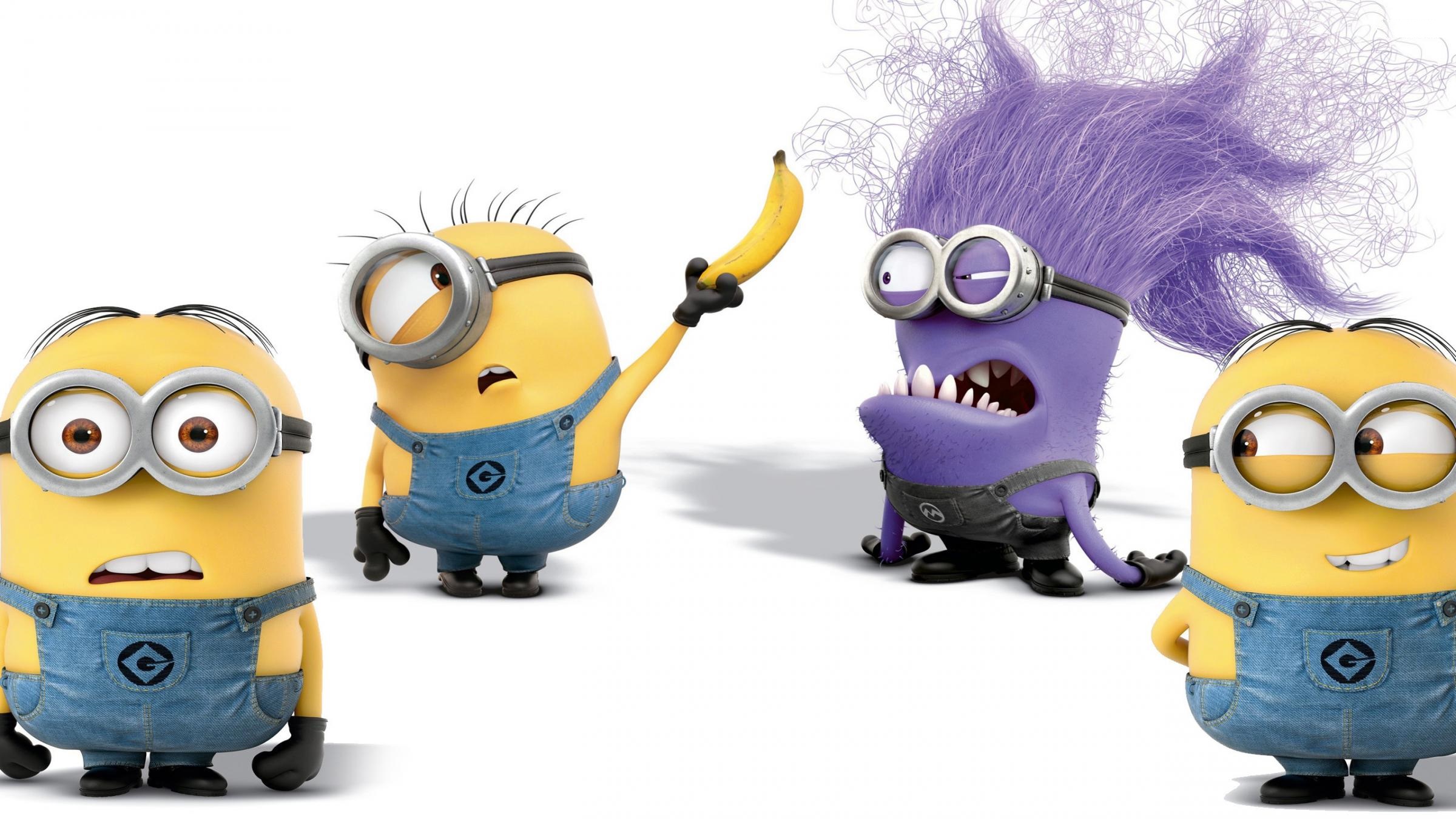 Yellow Minion Purple Minion - HD Wallpaper 