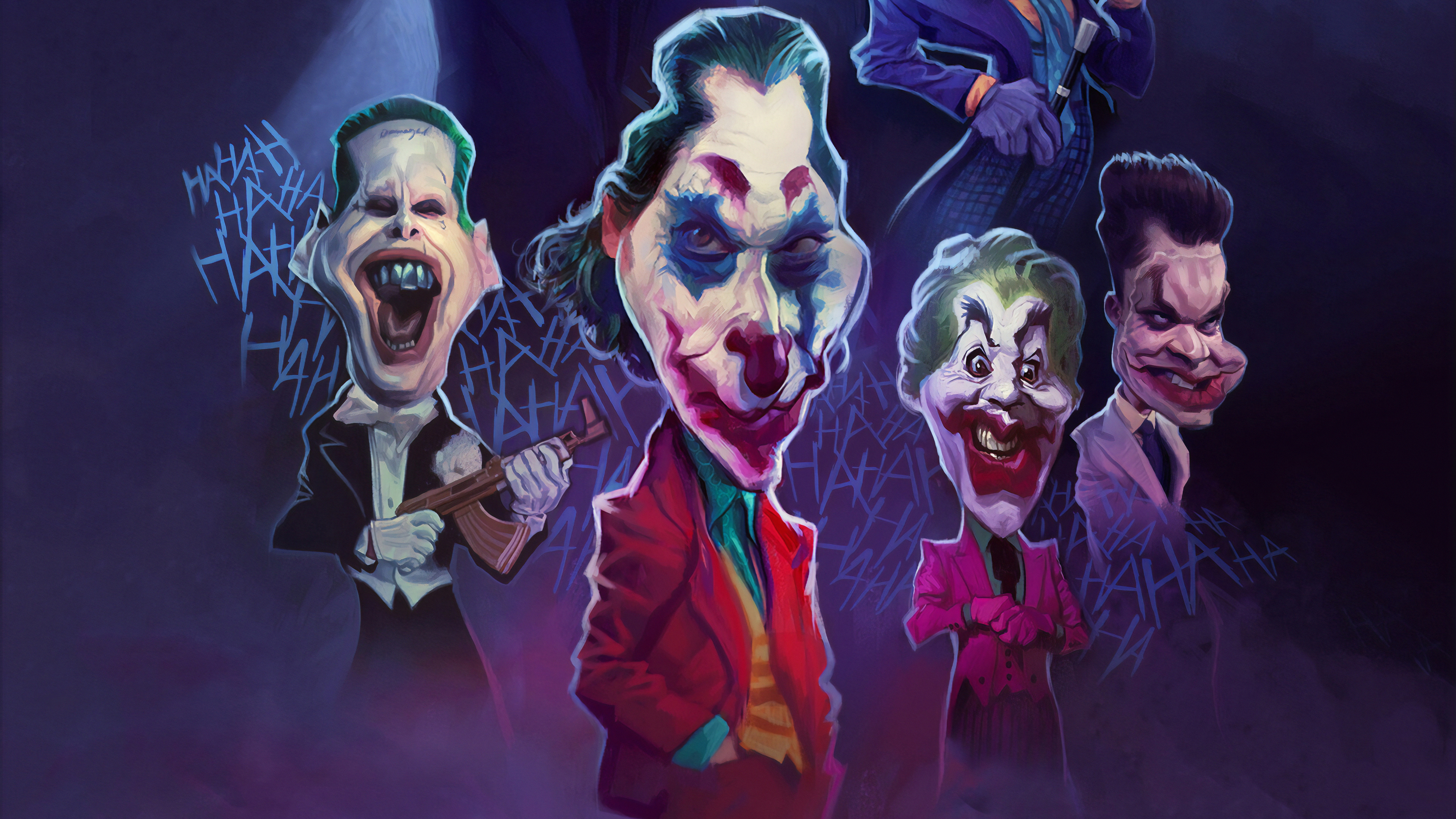 Joker Weird Face Art - Joker Weird Face - HD Wallpaper 
