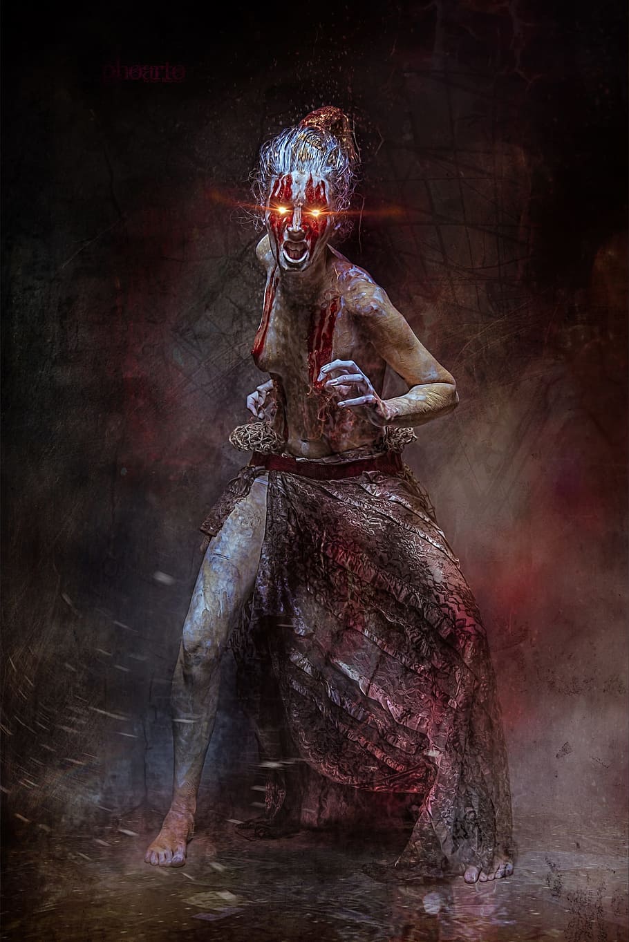 Female Animated Graphic Wallker, Surreal, Horror, Weird, - Creepy Witch - HD Wallpaper 