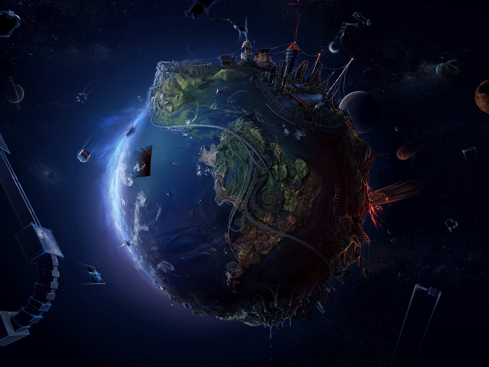 Desktop Background Future World - HD Wallpaper 