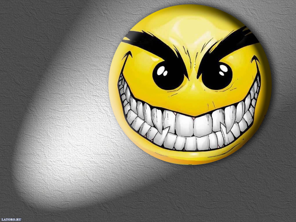 Desktop Wallpapers Free Funny - Emoticons Smile With Teeth - HD Wallpaper 