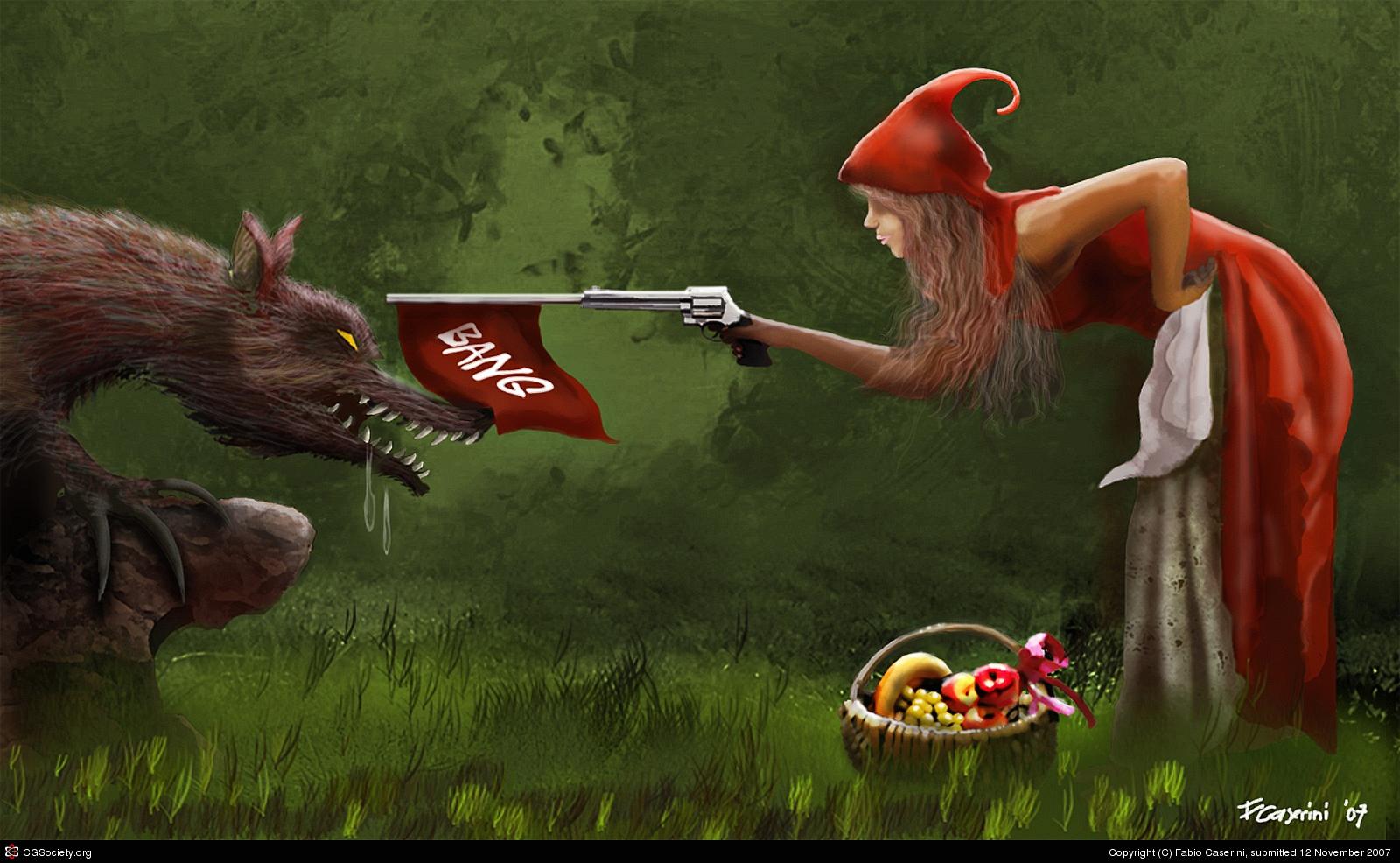 Weird Funny Backgrounds Wallpaper Weird Funny Backgrounds - Weird Little Red Riding Hood - HD Wallpaper 