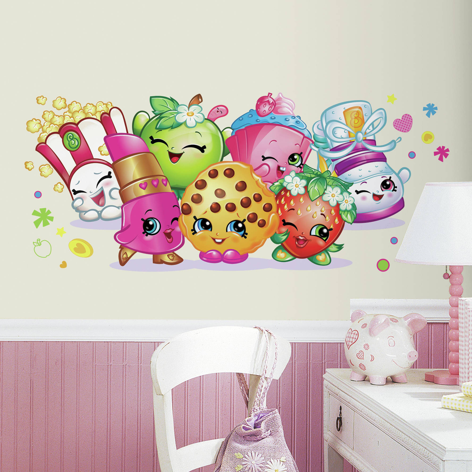 Exquisite Girls Bedroom Wall Decor Of New Pink Disney - Shopkins Border - HD Wallpaper 