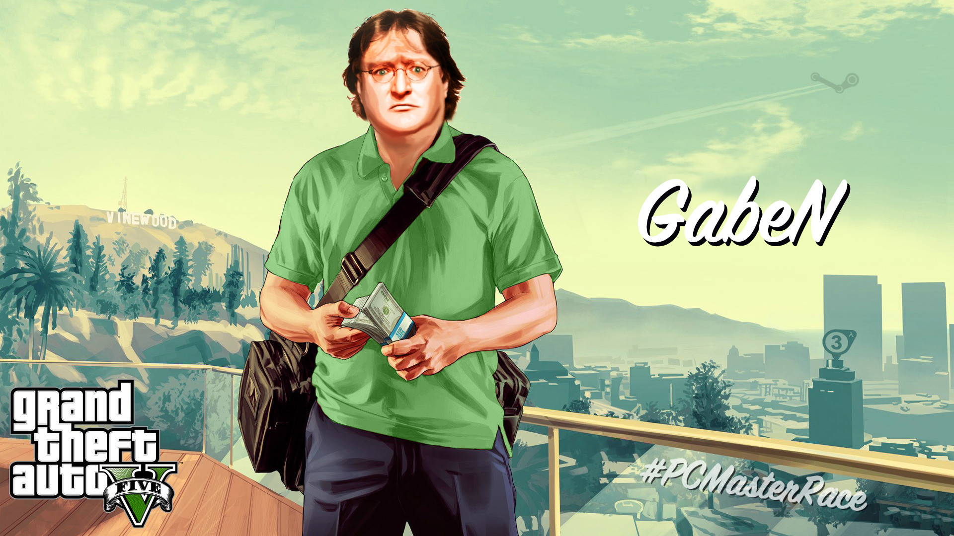 I Made A Glorious Gaben Gta 5 Wallpaper For All Of - Our Lord And Saviour Gaben - HD Wallpaper 