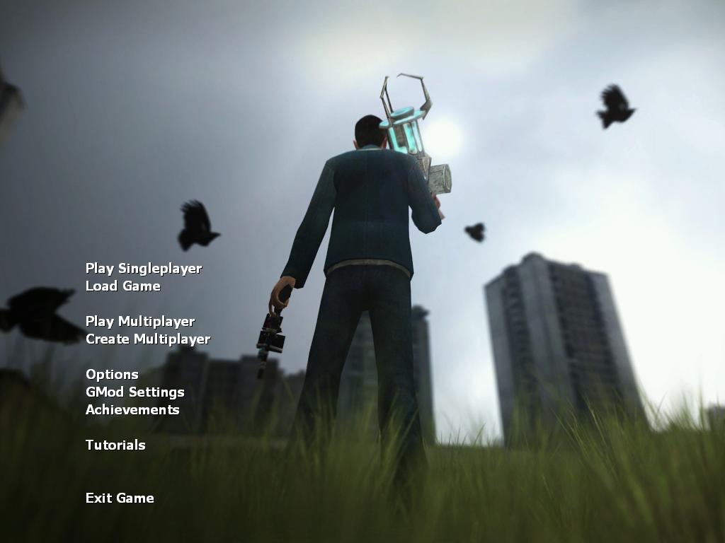 Play Singleplayer Load Game Play Multiplayer Create - Garry's Mod Main Menu - HD Wallpaper 