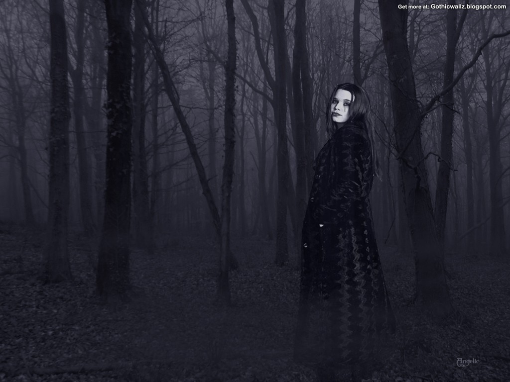 To B - Goth Girl In Forest - HD Wallpaper 