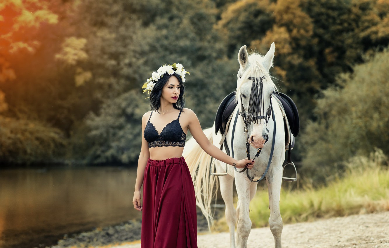 Photo Wallpaper Girl, Horse, Beidy Franco - Sesion De Fotos Chica Y Su Caballo - HD Wallpaper 