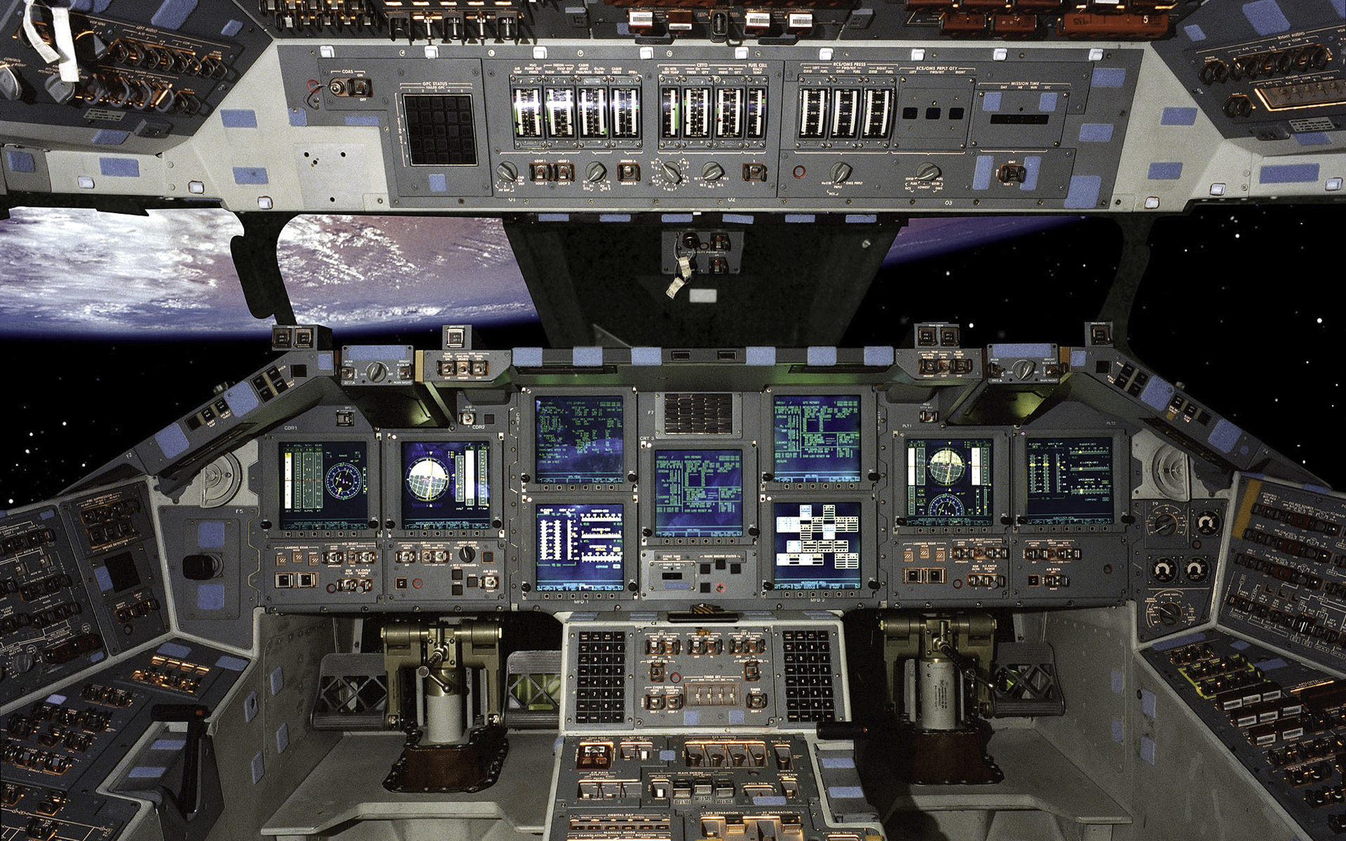 Space Shuttle Cockpit Earth - HD Wallpaper 