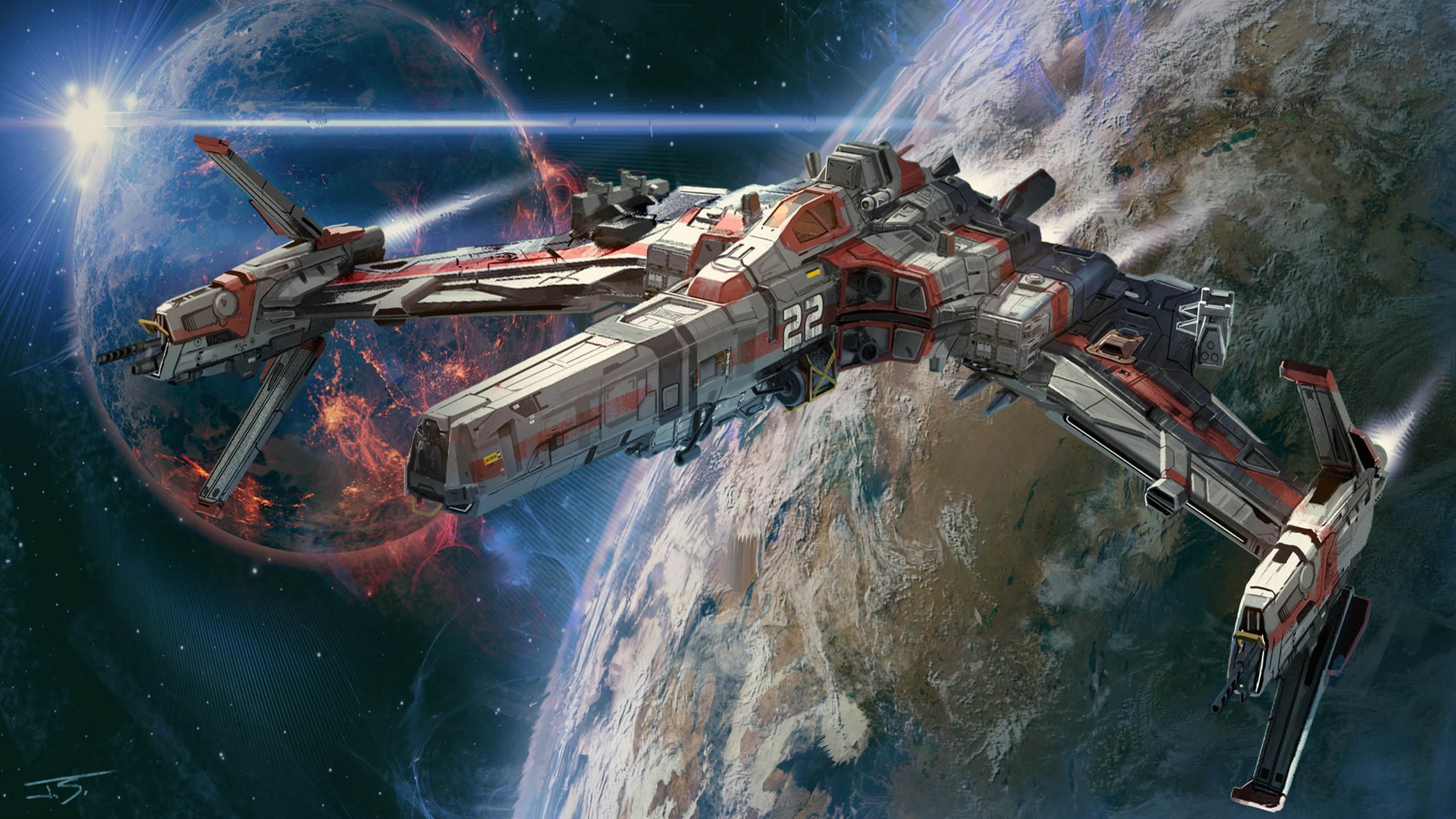 Spaceship Sci Fi Art - HD Wallpaper 
