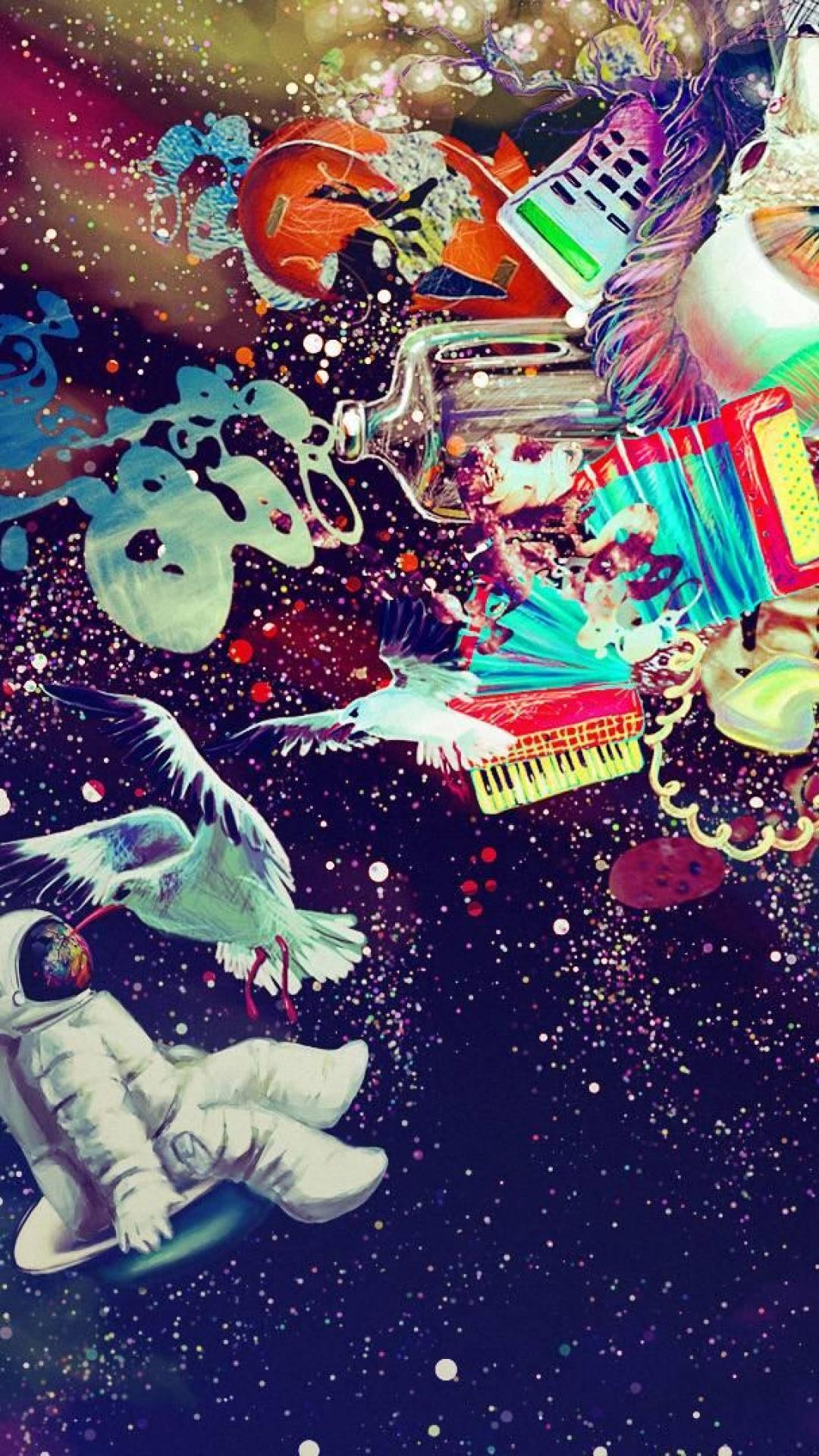 Colorful Astronaut Wallpaper Iphone - HD Wallpaper 