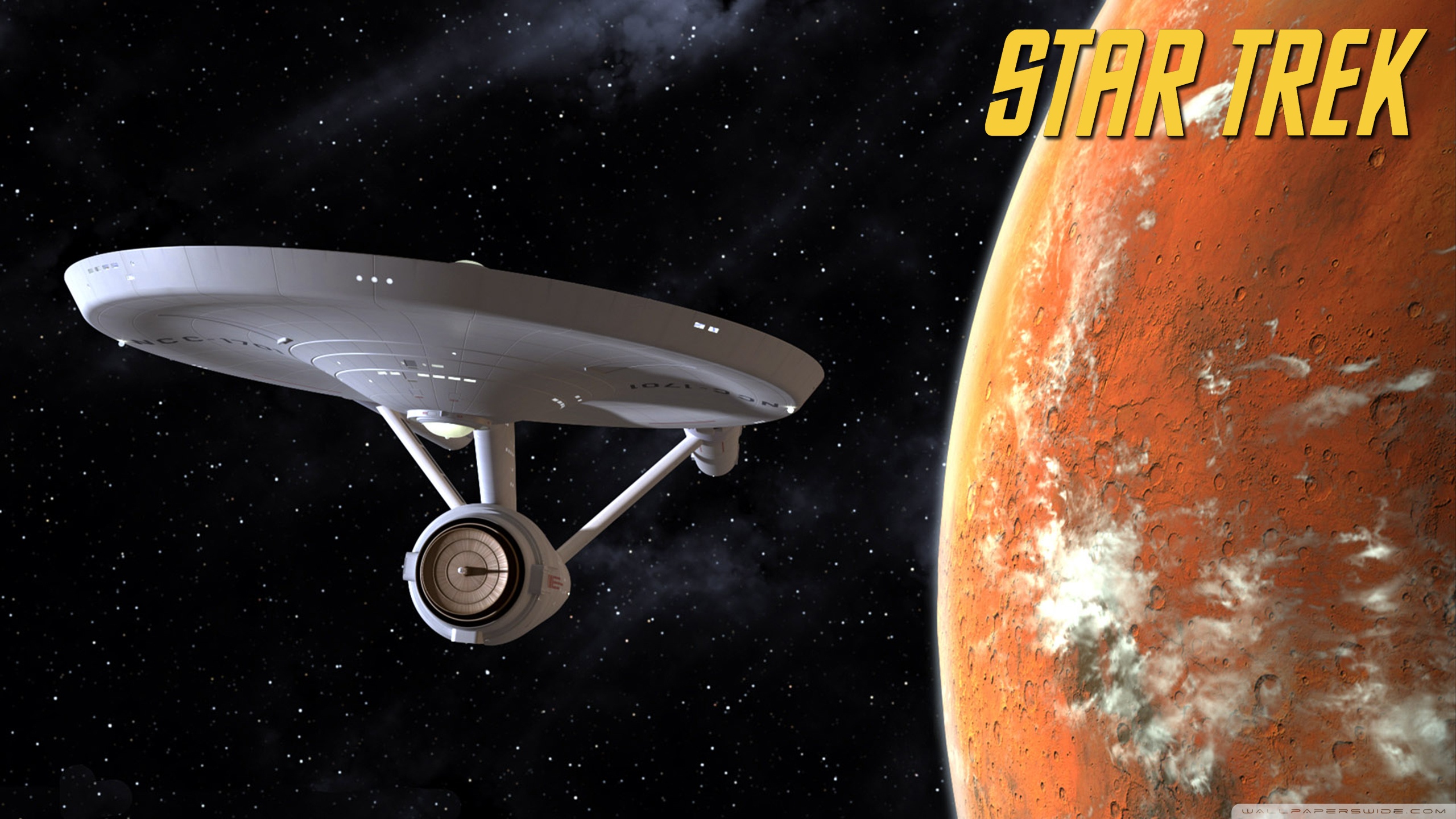 Star Trek Starship Enterprise Spaceship Planet Stars - Star Trek Enterprise Planet - HD Wallpaper 