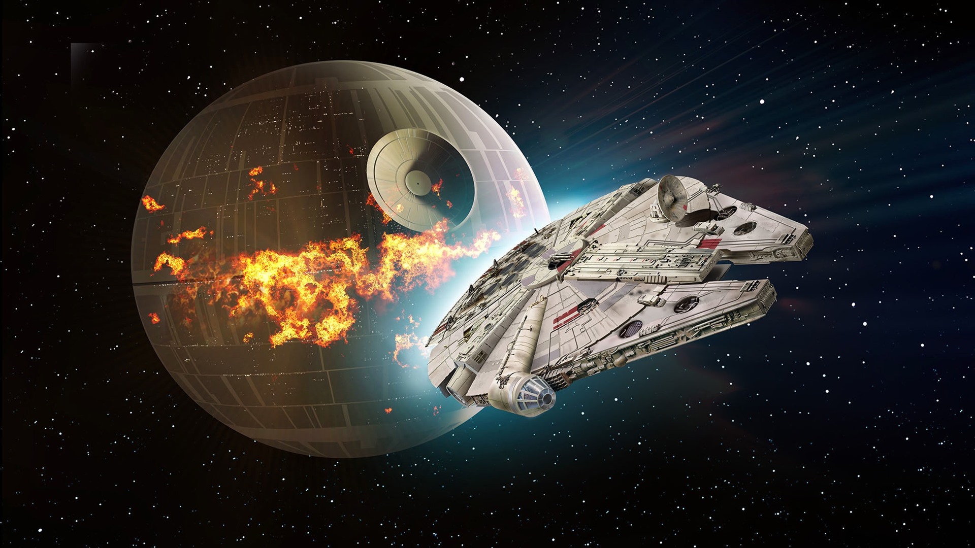 Millennium Falcon In Space 1920x1080 Wallpaper Teahub Io