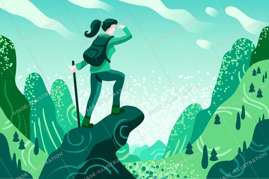 Explorer Discovery, Watch And Explore Touristic Valley - Amazing Illustrations Using Flat Colors - HD Wallpaper 