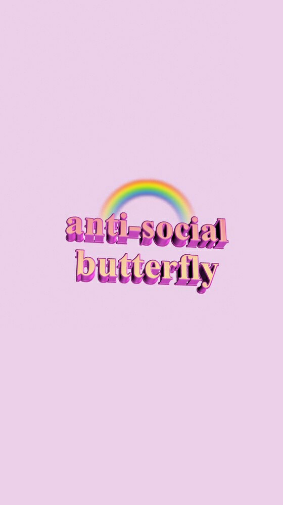 Wallpaper, Pink, And Antisocial Image - Anti Social Butterfly Aesthetic - HD Wallpaper 