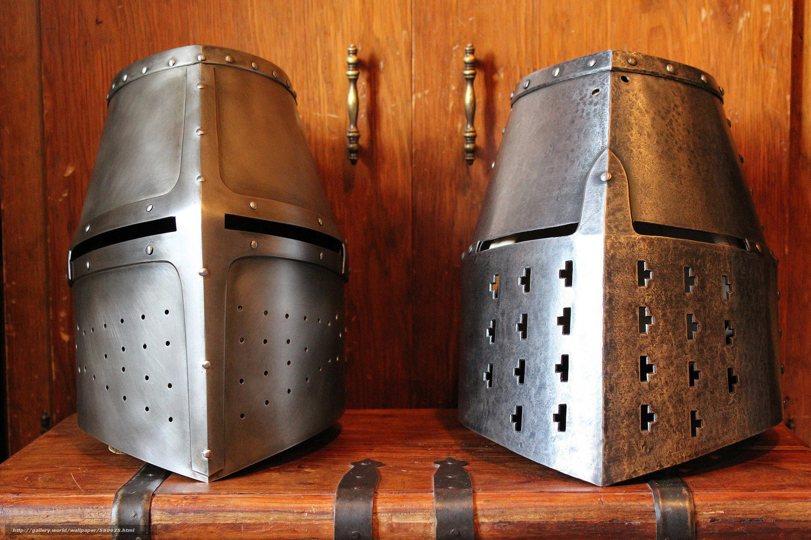 Download Wallpaper Helmets, Metal, Middle Ages Free - HD Wallpaper 