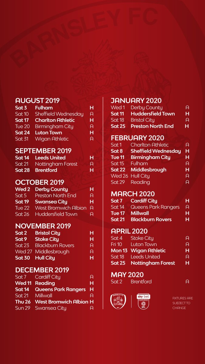 Barnsley Fc Fixtures 2019 20 - HD Wallpaper 