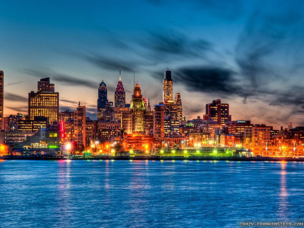 Wallpaper Of The State In Hd For Free - Philadelphia Skyline At Sunset - HD Wallpaper 