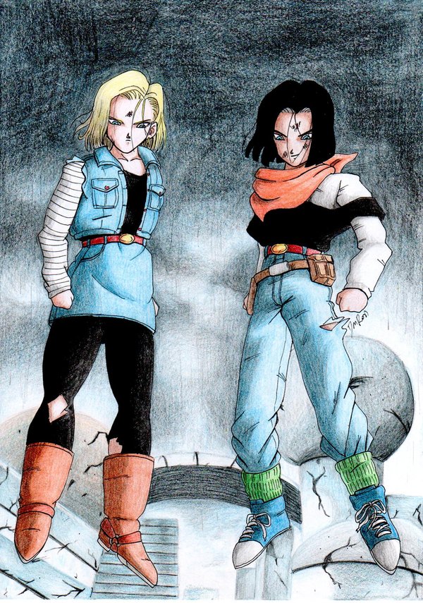 Android 17 And Android 18 - 600x855 Wallpaper 