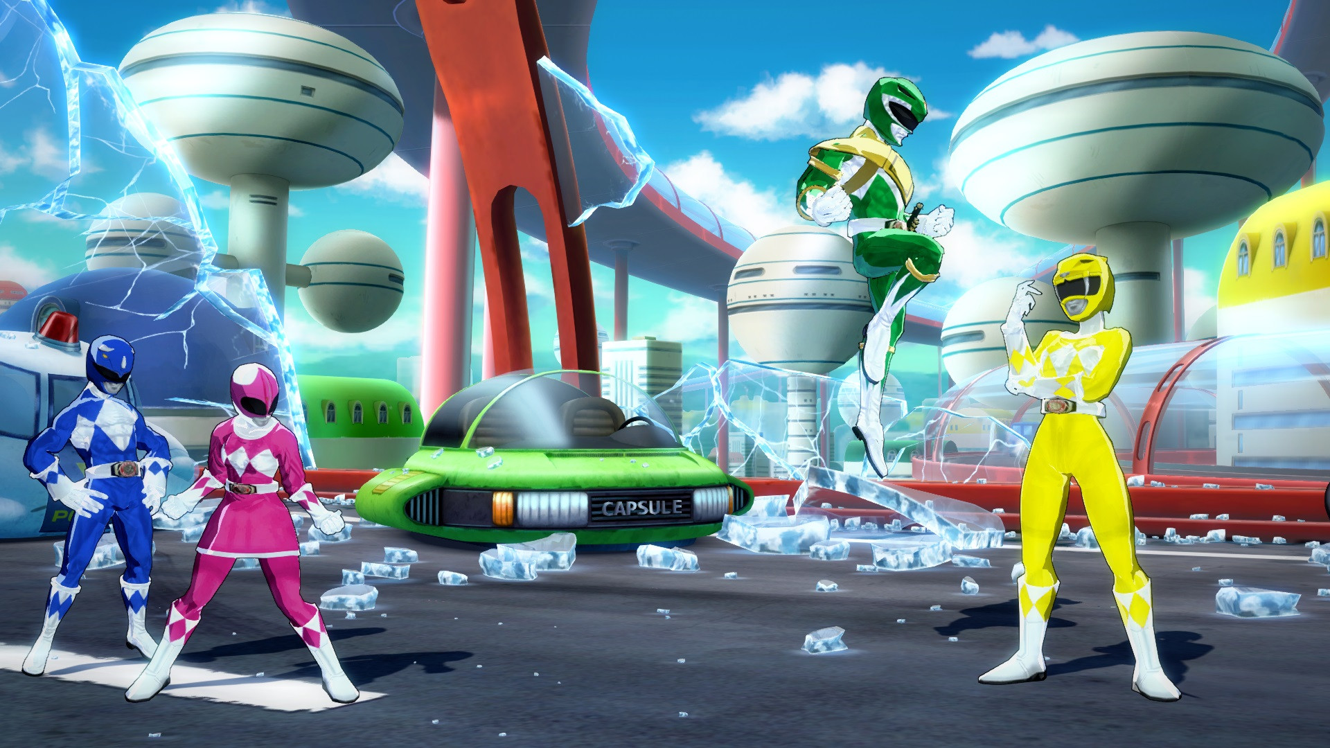 Blue/pink/yellow Ranger - Dragon Ball Fighterz West City - HD Wallpaper 