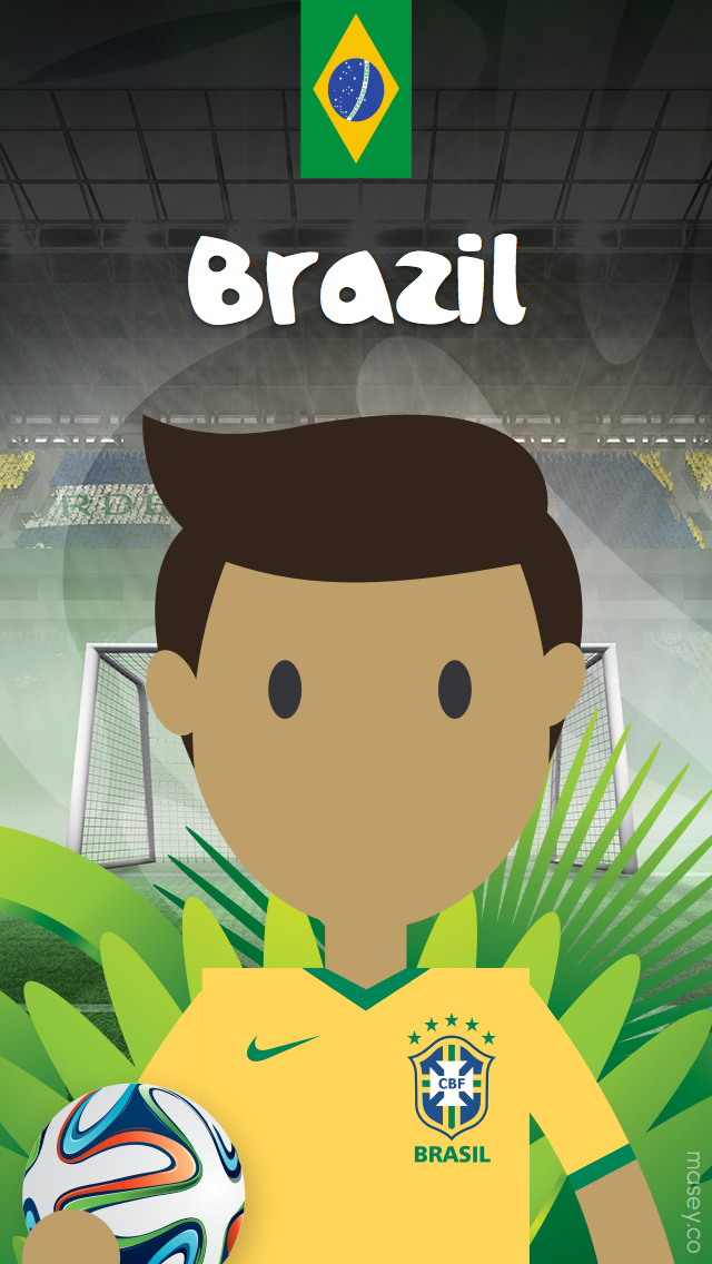 Brazil Player Fifa World Cup 2014 Illustration Iphone - Brazil World Cup  2018 Iphone - 640x1136 Wallpaper 