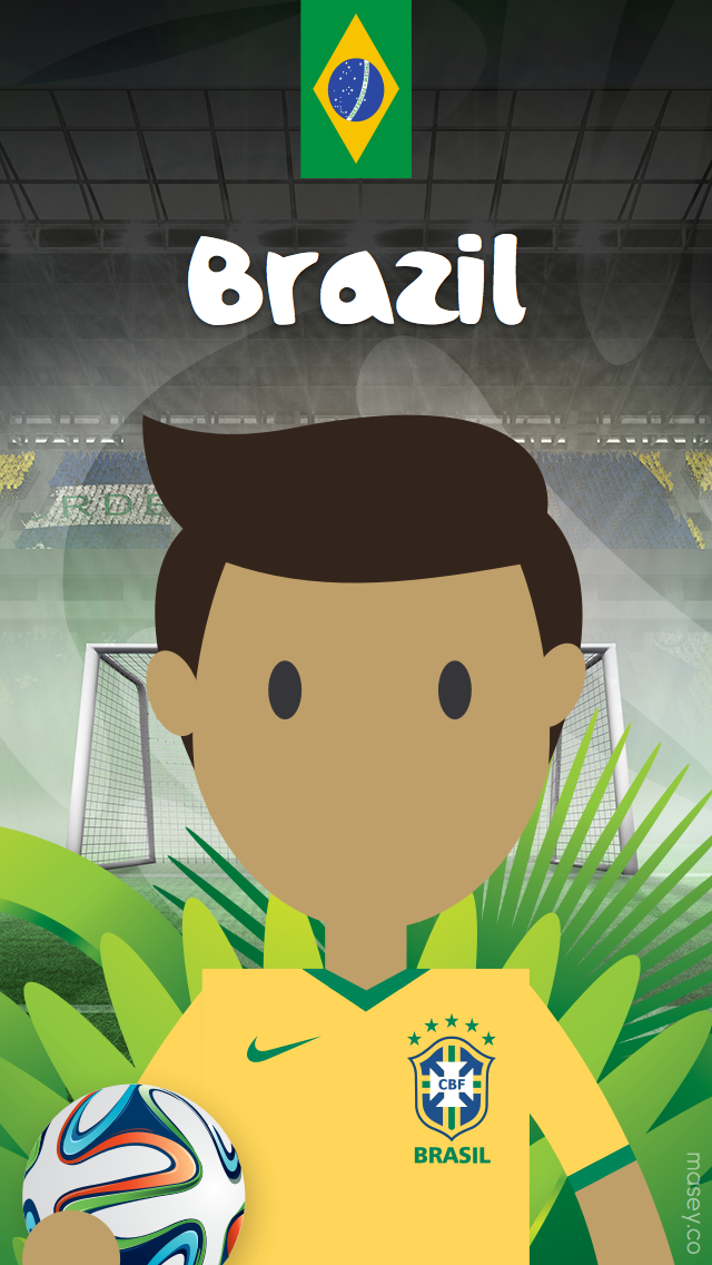 Brazil Player Fifa World Cup 2014 Illustration Iphone - Brazil World Cup 2018 Iphone - HD Wallpaper 