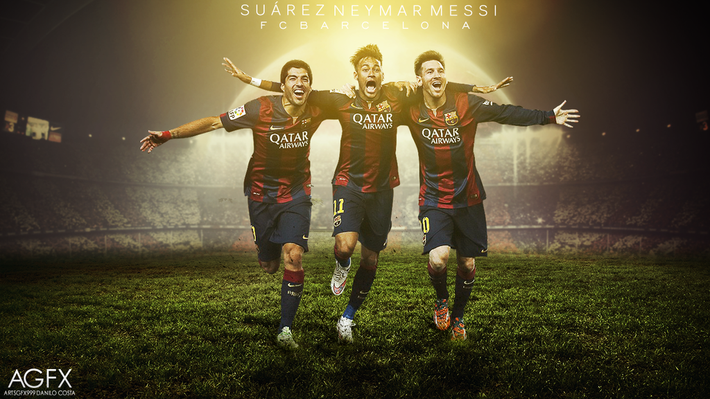 Neymar Wallpaper Barcelona 2015-v427729 - Neymar Ronaldo And Messi - HD Wallpaper 