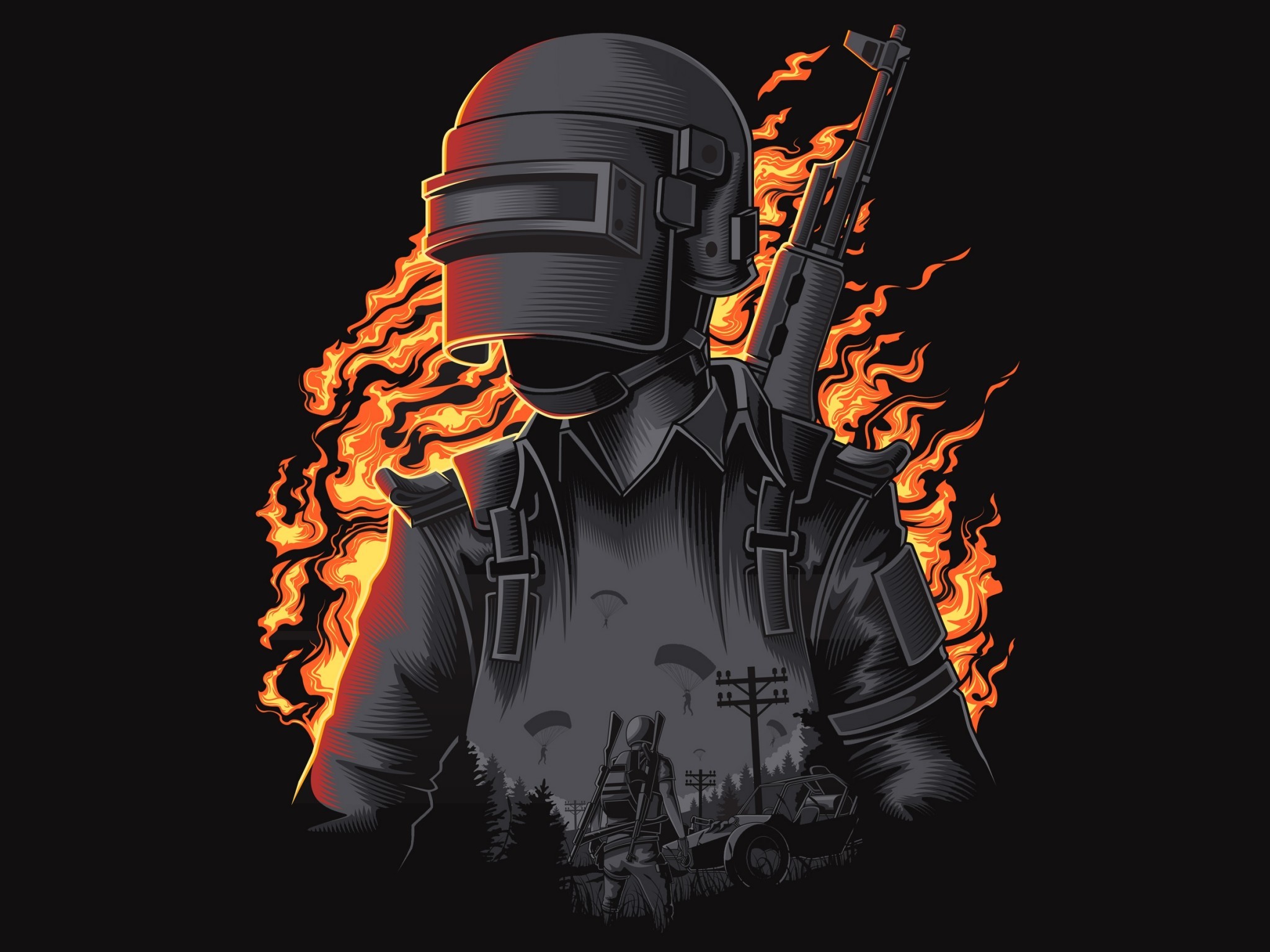 Pubg, Artwork, Character, Mask, Playerunknown S Battleground - Pubg Dark - HD Wallpaper 