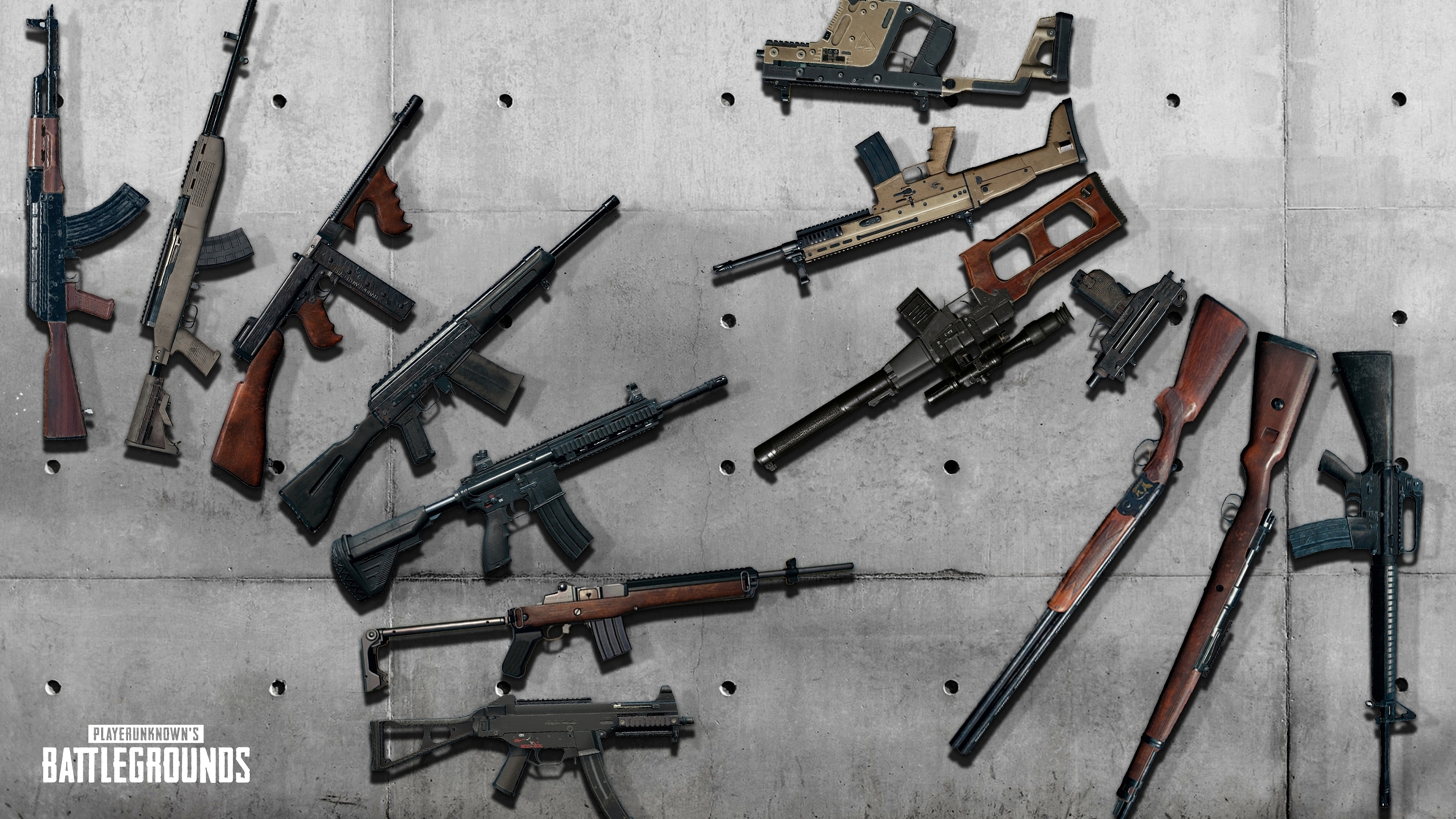 Pubg Rifles Weapons Playerunknown S Battlegrounds 4k - Pubg All Guns In Real Life - HD Wallpaper 