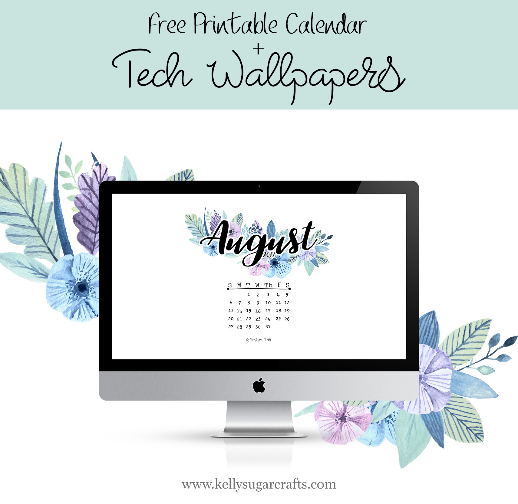 August 2017 Printable Calendar And Wallpapers By Kelly - Wallpaper - HD Wallpaper 