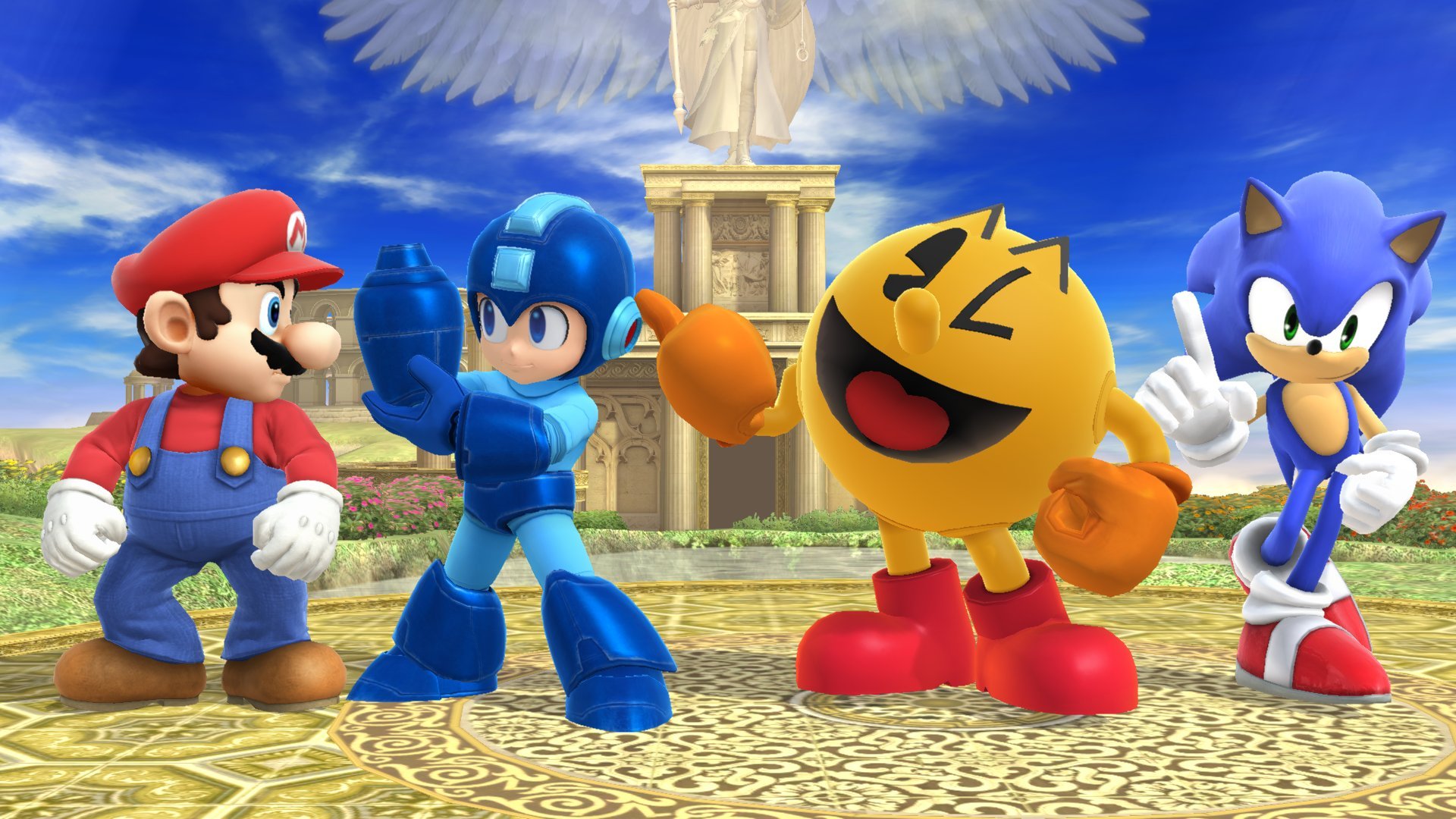 Mario Sonic Pac Man And Megaman - HD Wallpaper 