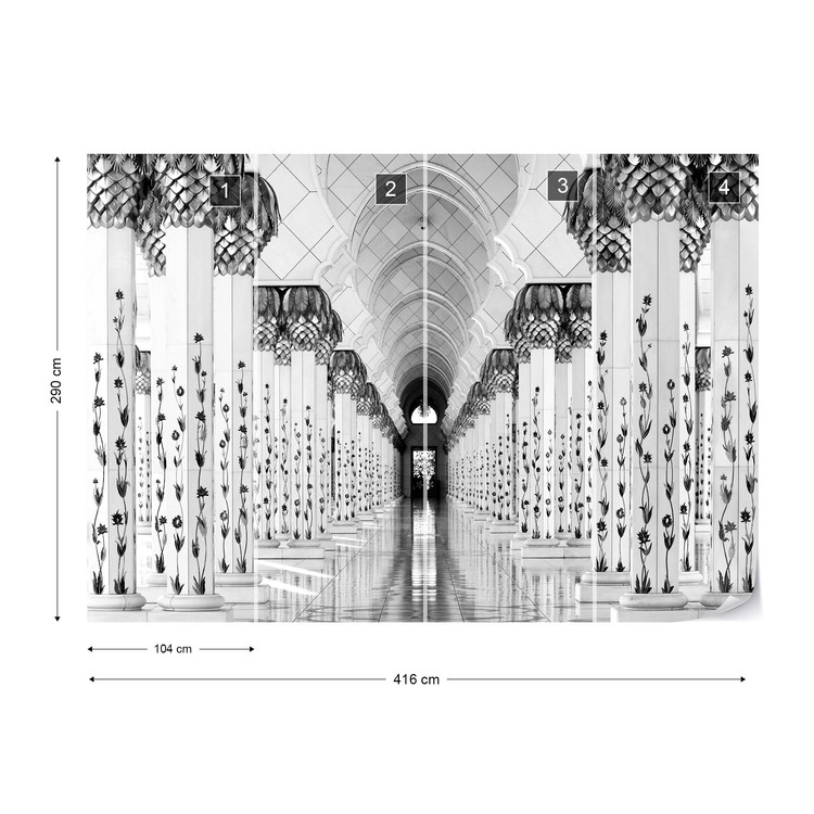 Sheik Zayed Mosque Wallpaper Mural - Sheikh Zayed Grand Mosque Center - HD Wallpaper 