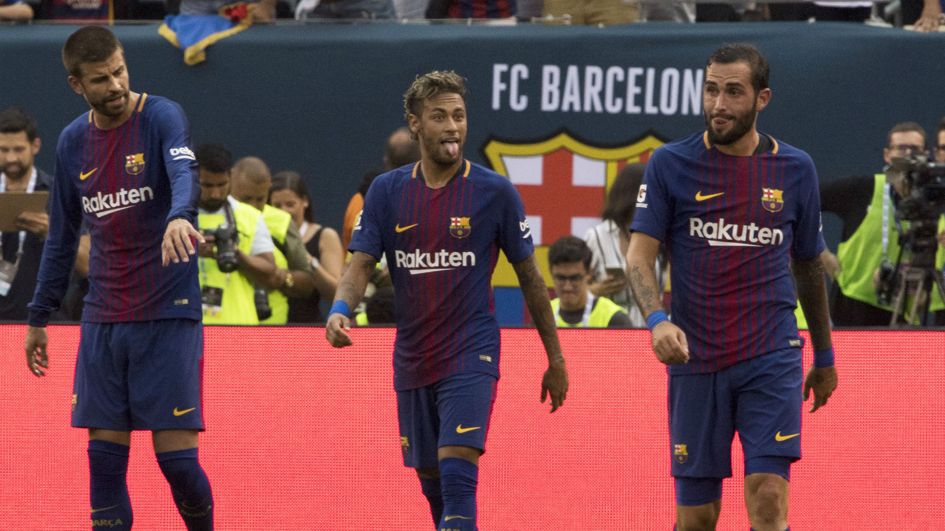 Messi Neymar Suarez Pique - HD Wallpaper 