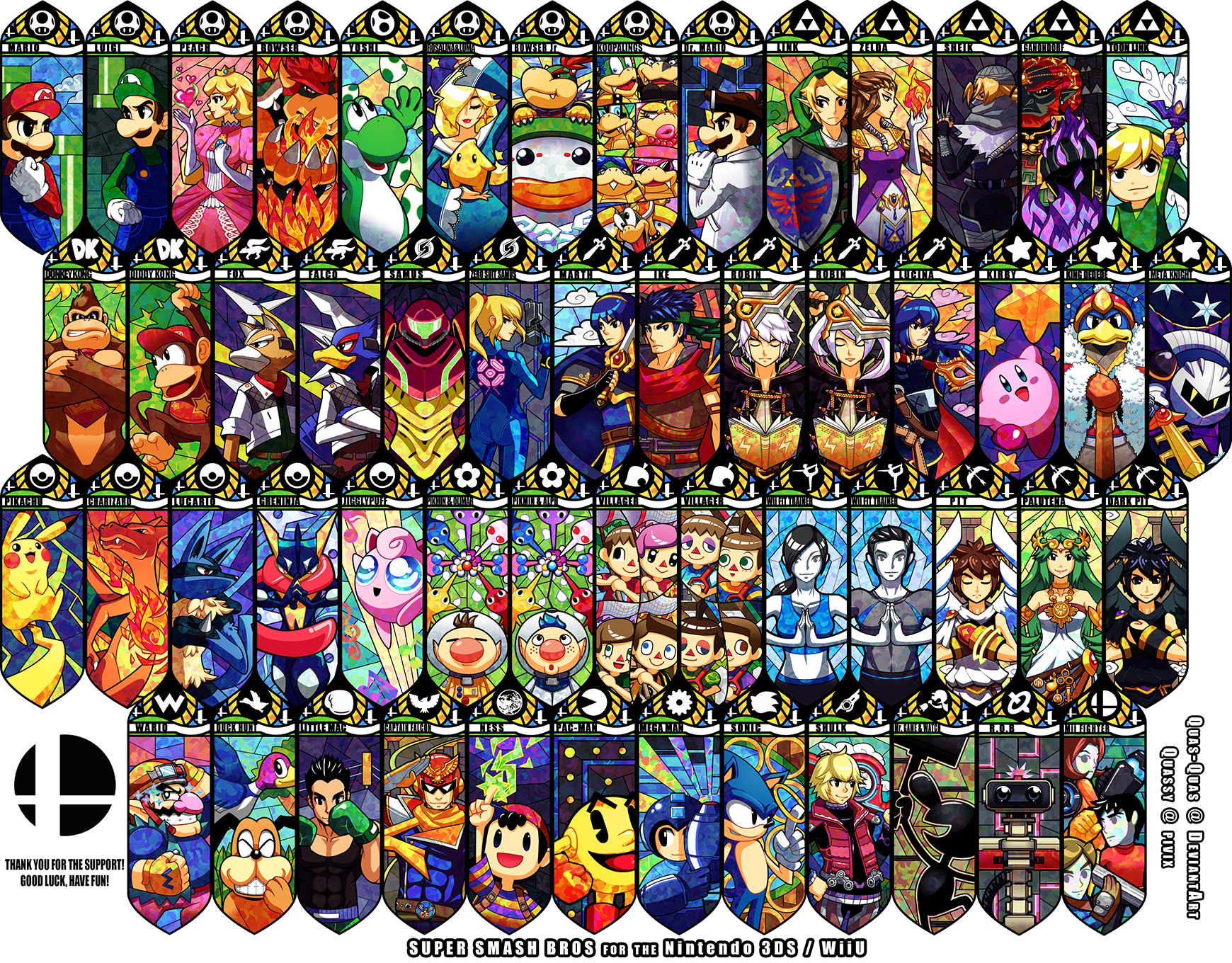 Smash Bros Characters Art - HD Wallpaper 