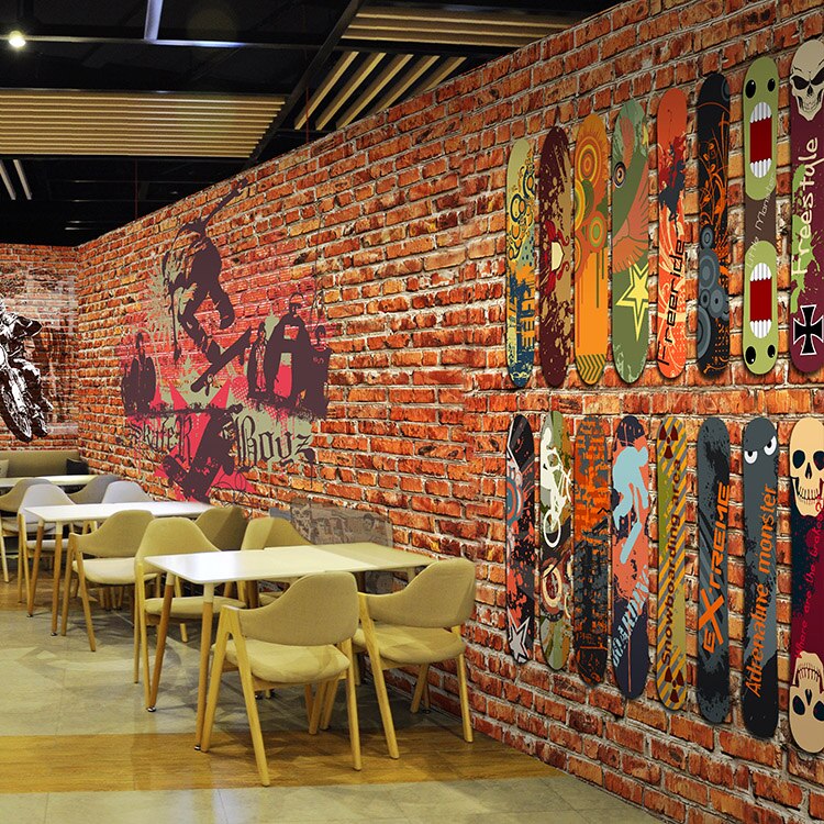 Art On Red Brick Wall - HD Wallpaper 