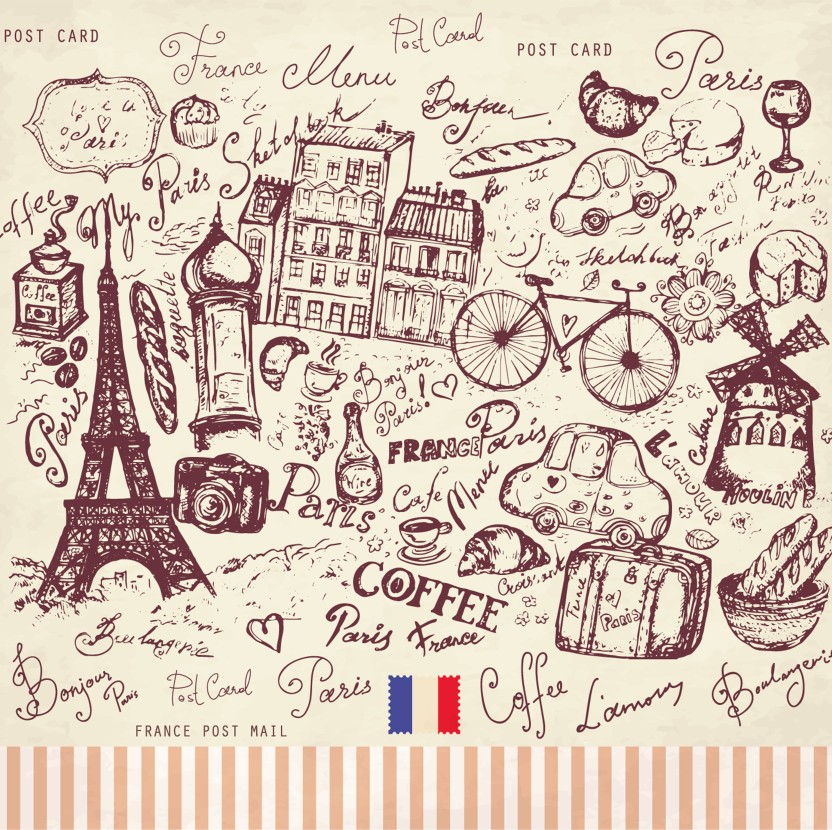 Paris France Background Vintage - HD Wallpaper 