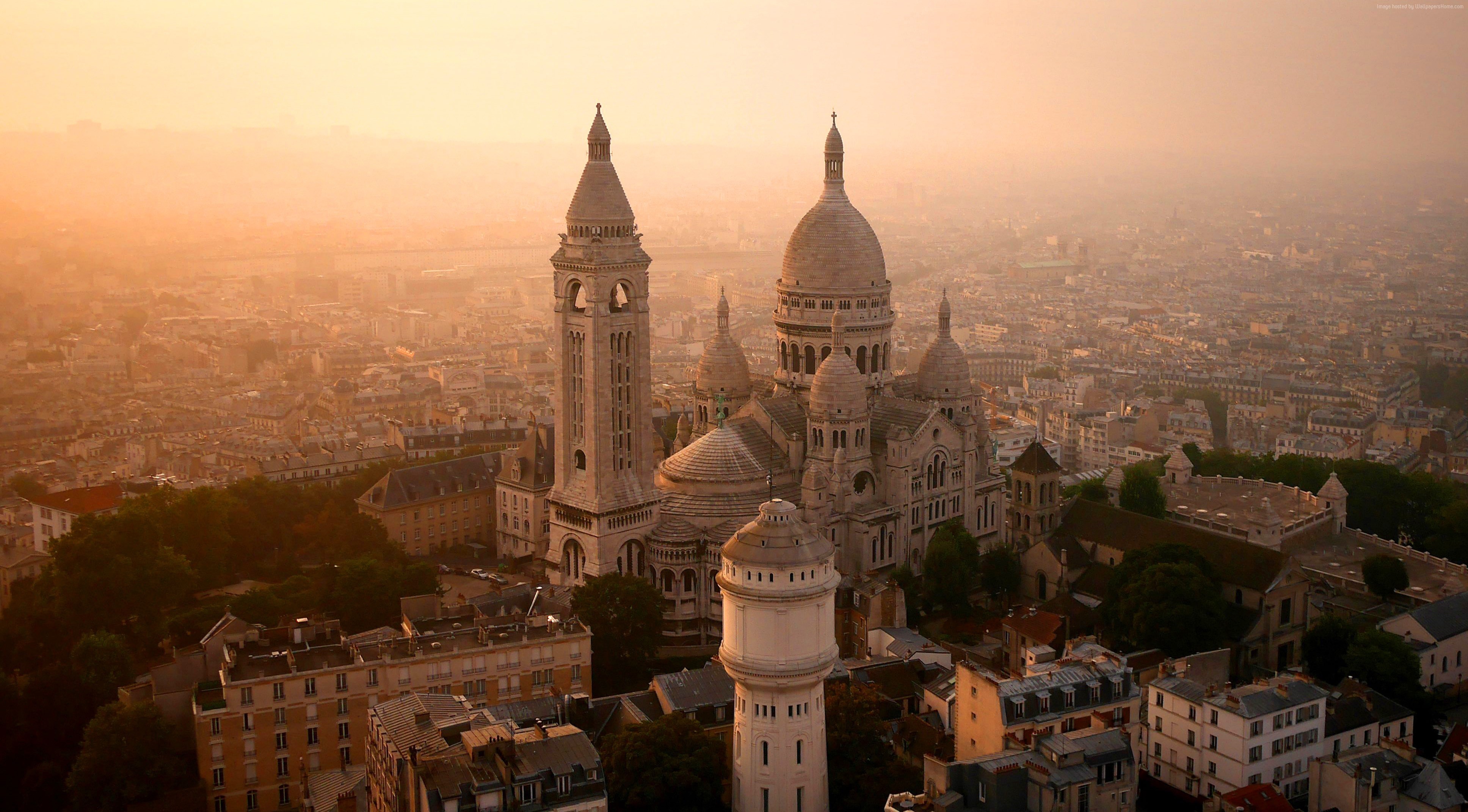 Sacre Coeur Tourist Attraction In Paris France 4k Wallpapers - Paris Wallpaper Sacre Coeur - HD Wallpaper 