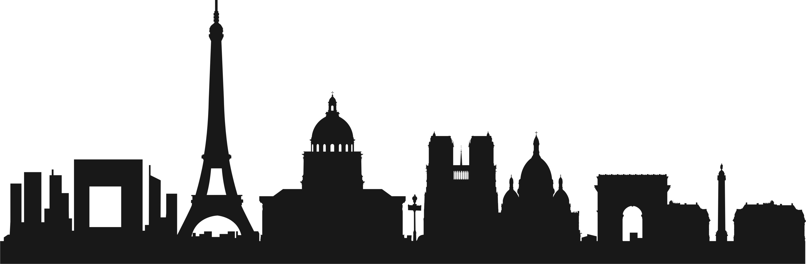 Collection Of Free Cities Clipart Paris Download On - Paris Silhouette Skyline - HD Wallpaper 