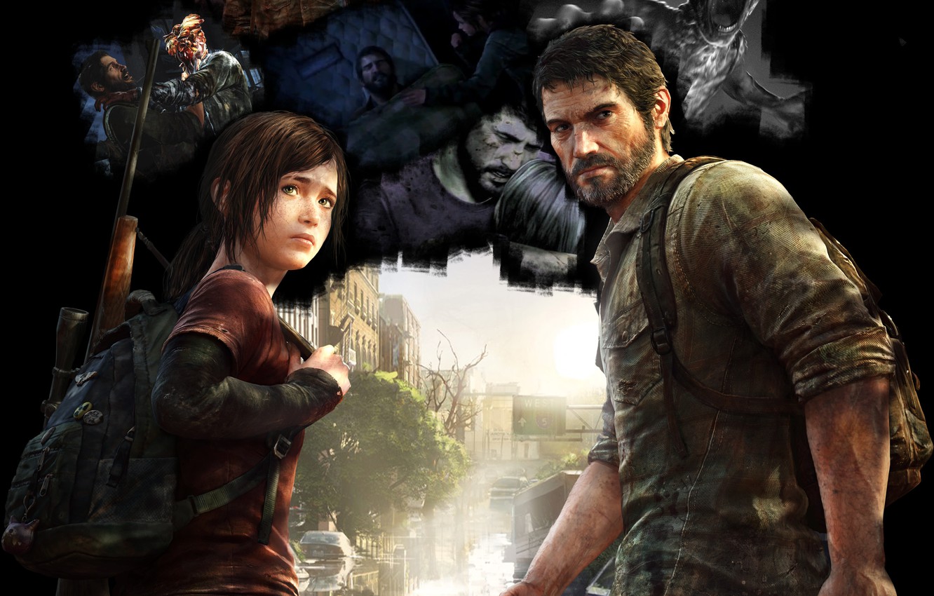 Photo Wallpaper Ellie, The Last Of Us, Joel, Naughty - Joel The Last Of Us 2 Comparison - HD Wallpaper 