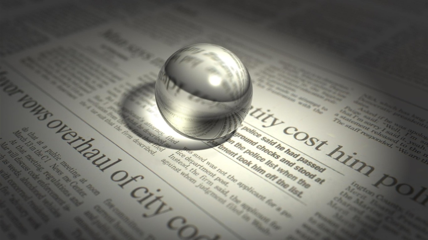 Jornal Bola De Vidro Prata-macro Hd Wallpaper - Newspaper 1080p - HD Wallpaper 