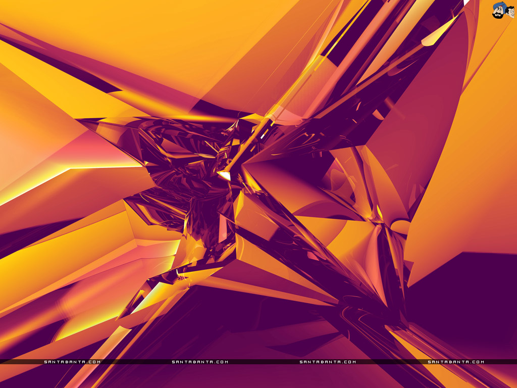 3 D - Orange Crystal Background - HD Wallpaper 