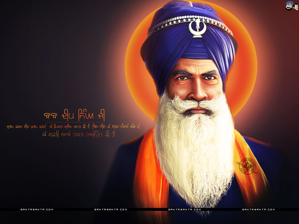 Sikh God Wallpaper - Full Hd Baba Deep Singh Ji - HD Wallpaper 