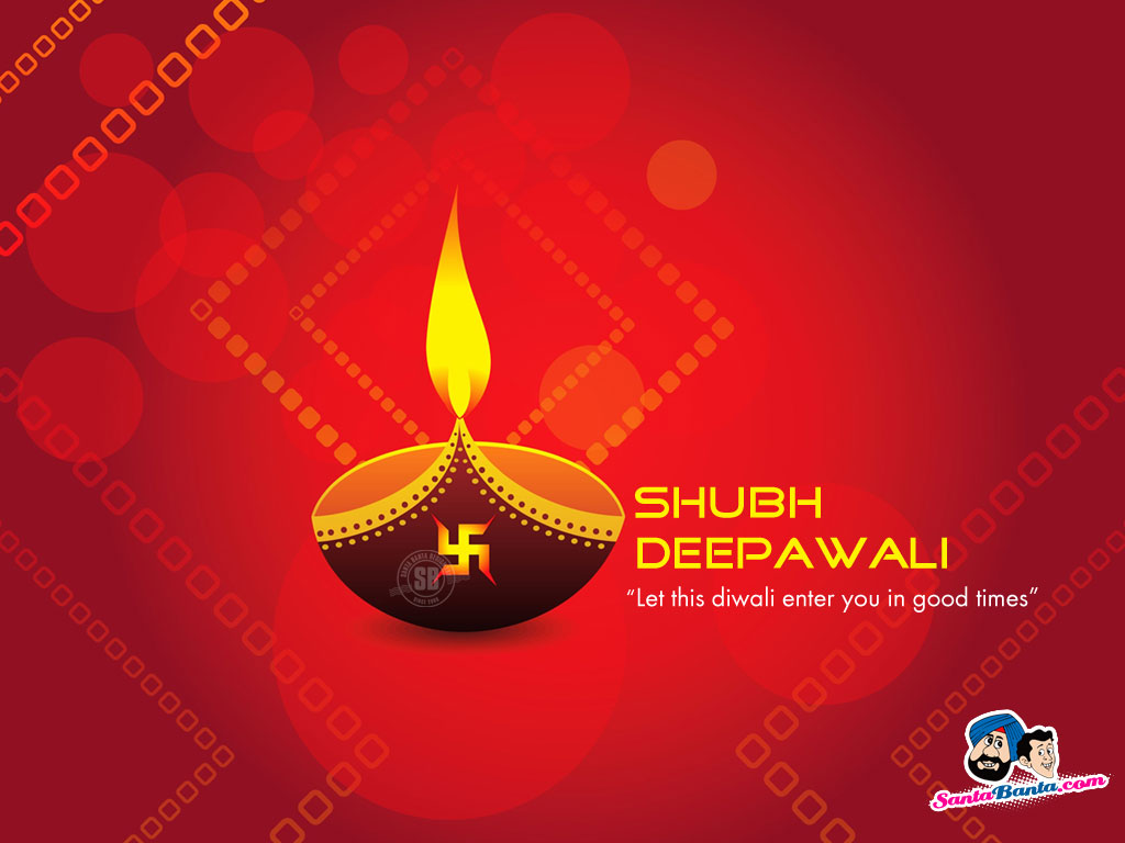 Happy Diwali Wallpaper Free Santabanta - HD Wallpaper 